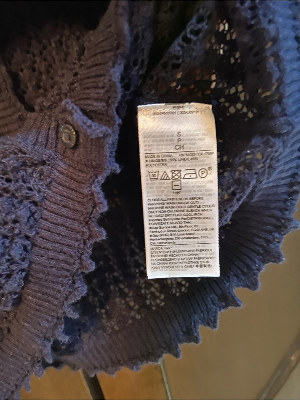 Gap × DÔEN Linen-Blend Pointelle Cardigan - Picture 9 of 9